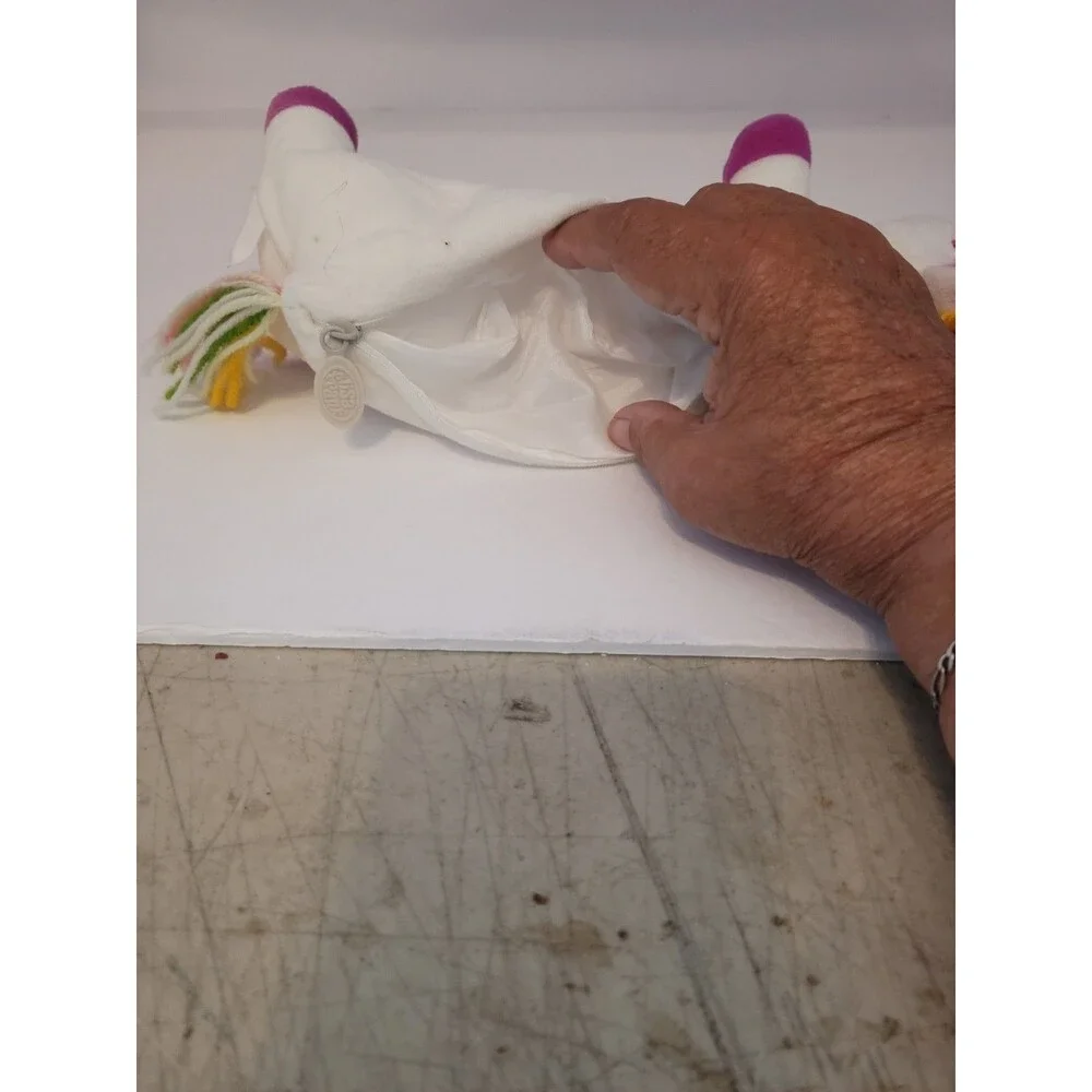 Lisa Frank Plush Rainbow Unicorn Pencil Pouch Holder